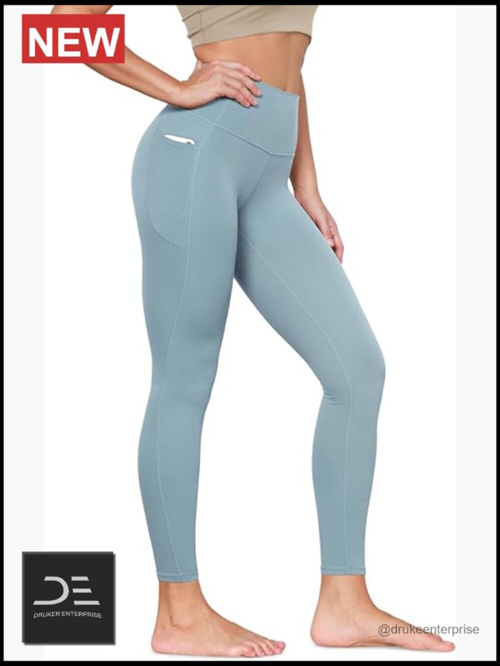 Buttery Soft Lounge Yoga Leggings with Pockets High Waist 28" Inseam